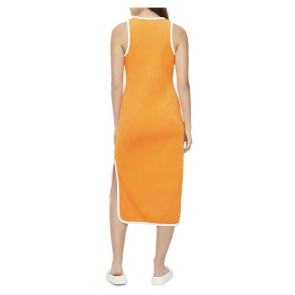 Juicy Couture Y2K Orange Terry Cloth Sleeveless Midi Dress Embroidered Logo XS - Picture 2 of 12